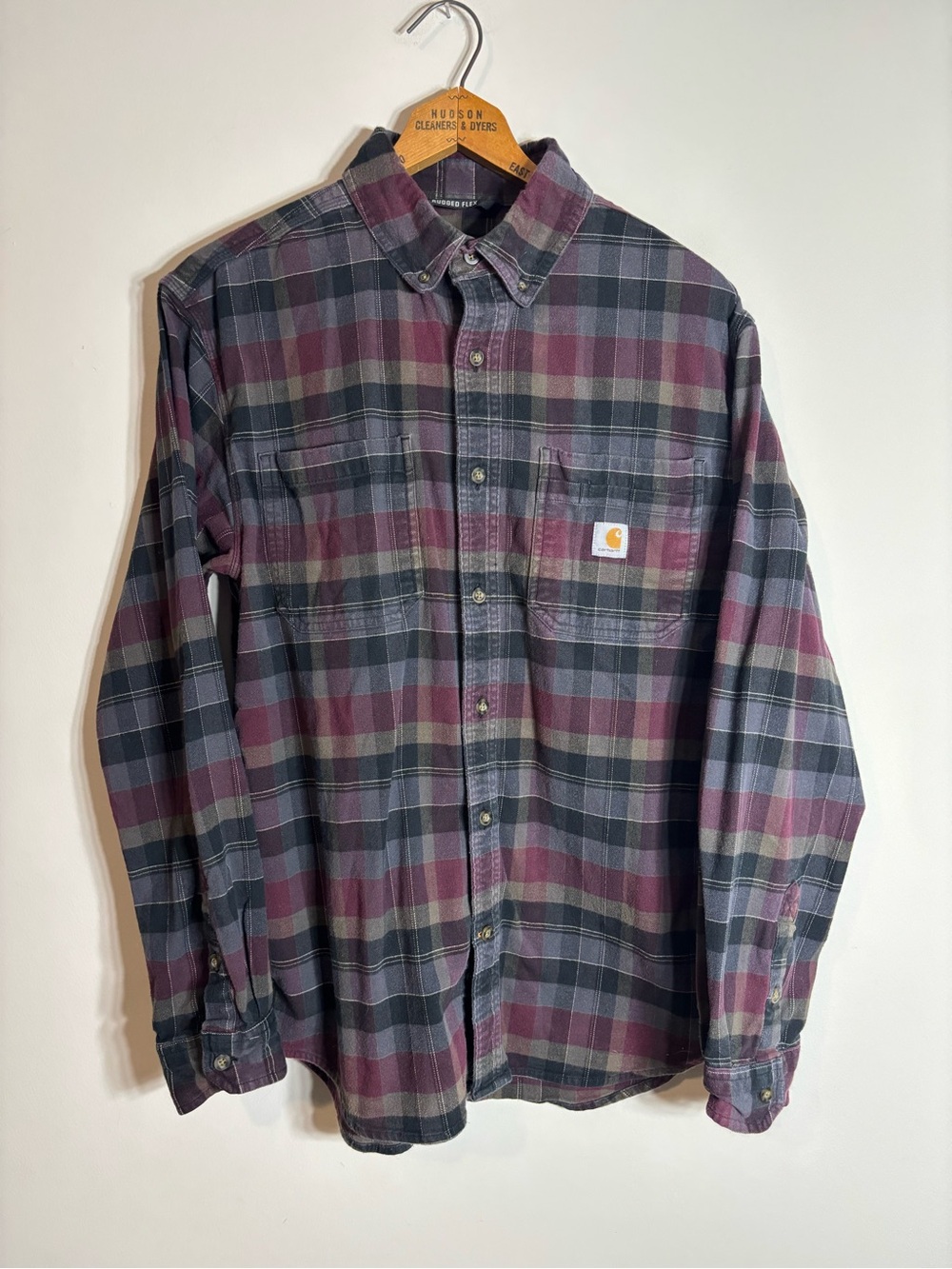 Carhartt Rugged Flex Flannel Shirt Plaid Workwear Medium